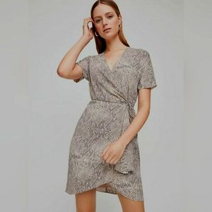 Babaton Wallace Wrap Dress, Medium, Olive